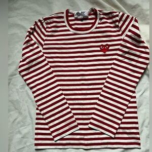 Women’s Comme des Garçons Play Striped Shirt SZ S